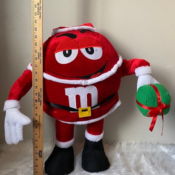 22” Plush Standing Santa M&M guy with present - Picture 7 of 11